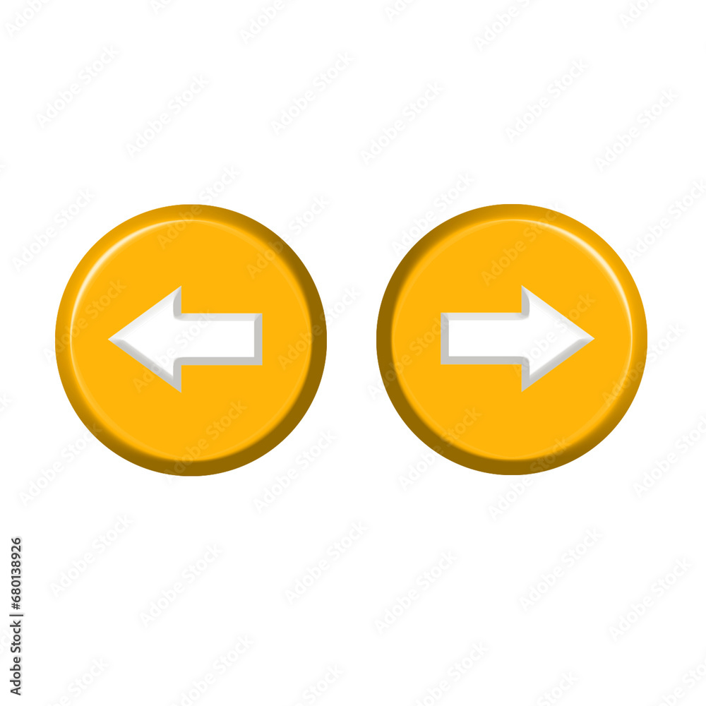 3D left right arrow sign icon color colection 3D left right arrow sign icon color colection