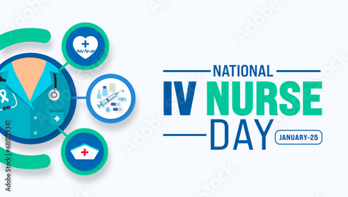 Intravenous Nurse Day or IV Nurse Day background design template use to background, banner, placard, card, book cover,  and poster design template with text inscription and standard color. vector