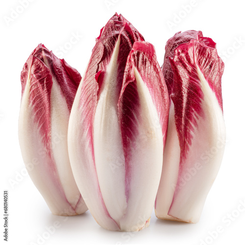 Red endives or italian chicoris on white background. File contains clipping path. photo
