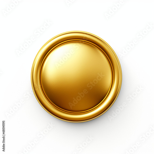 golden button on a white background created with Generative Ai