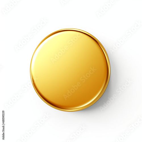 golden button on a white background created with Generative Ai