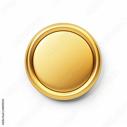 golden button on a white background created with Generative Ai