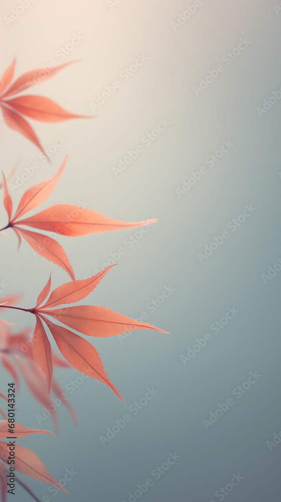 Abstract floral background. Orange leaves on a blue background.