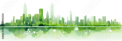illustration green city concept map