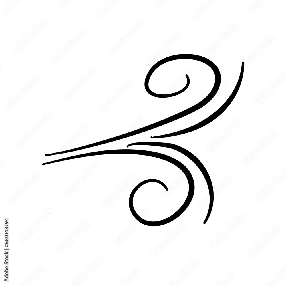 Obraz premium doodle wind blow