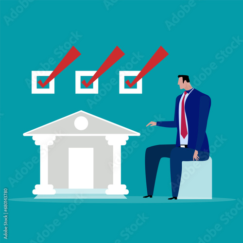 Investment asset allocation and balancing concept Businessman investors make pie charts to balance their portfolios to suit risk and return.