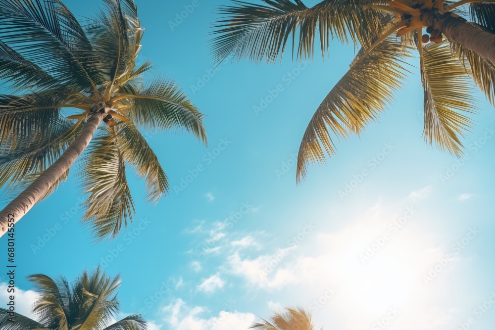 Palm trees and sky background Palm trees and sky background