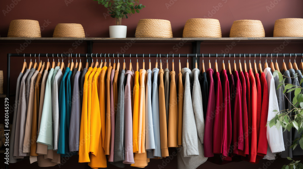Shelves full of women's clothes at home Shelves full of women's clothes at home