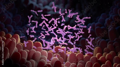 Bifidobacterium in intestine. Probiotic