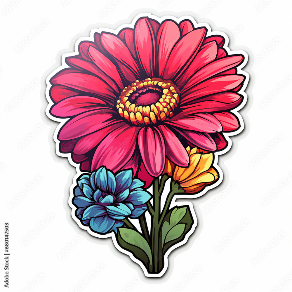sticker flower created with Generative Ai sticker flower created with Generative Ai