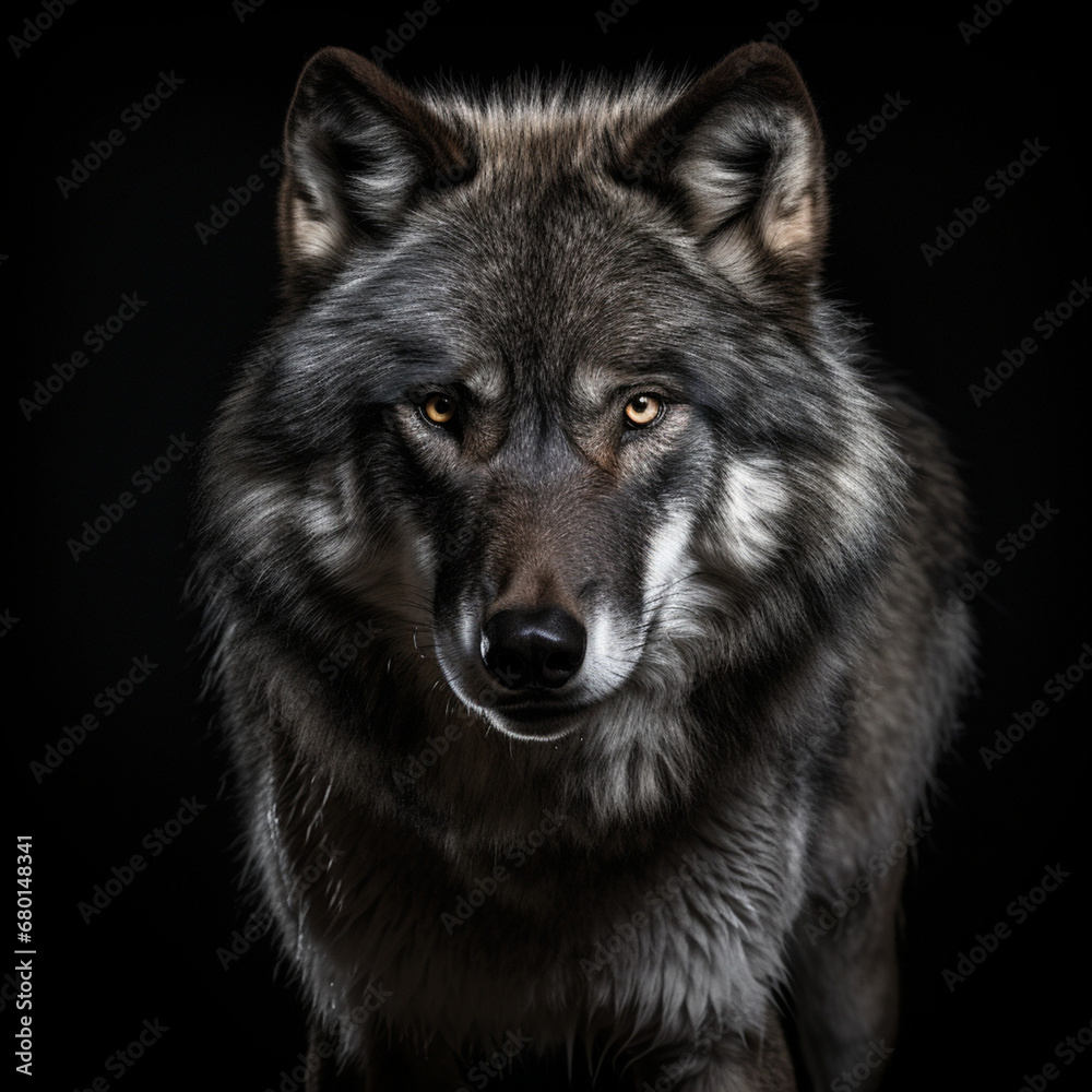 A dominant alpha wolf, showcasing its powerful rule and unstoppable dignity created with Generative Ai A dominant alpha wolf, showcasing its powerful rule and unstoppable dignity created with Generative Ai