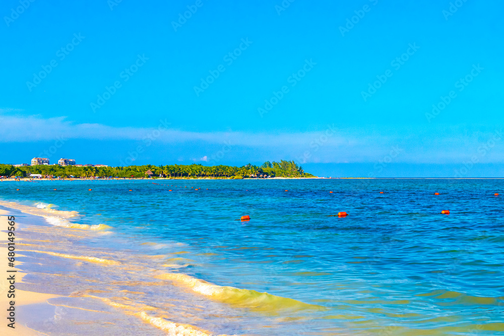 Tropical mexican beach clear turquoise water Playa del Carmen Mexico. Tropical mexican beach clear turquoise water Playa del Carmen Mexico.