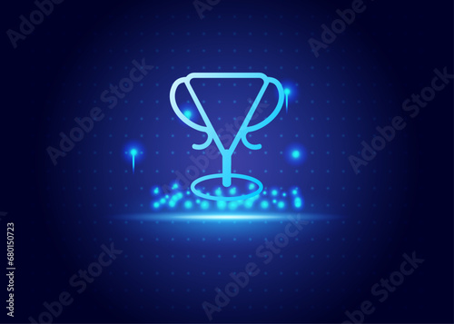 stock market futurist with blue and black color background