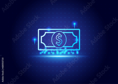 stock market futurist with blue and black color background