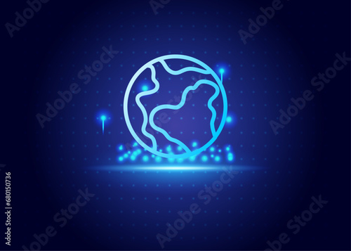 stock market futurist with blue and black color background