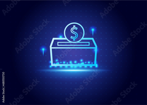 stock market futurist with blue and black color background