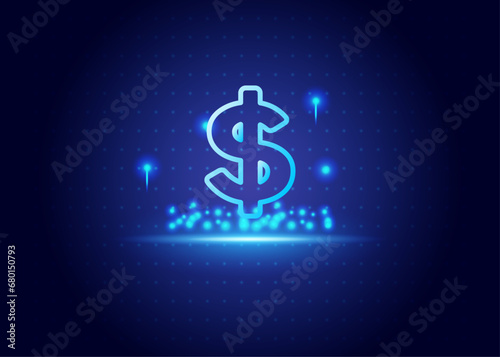 stock market futurist with blue and black color background