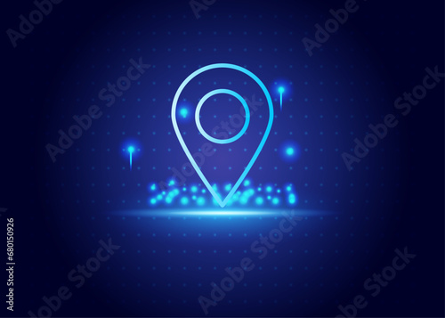 stock market futurist with blue and black color background