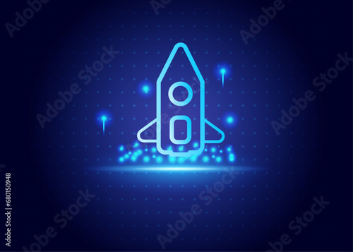 stock market futurist with blue and black color background