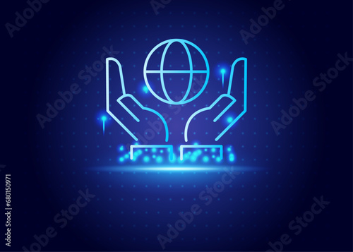 stock market futurist with blue and black color background