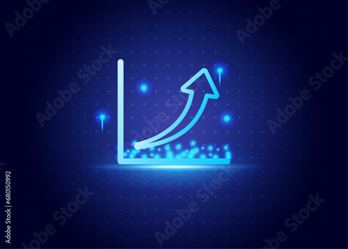 stock market futurist with blue and black color background