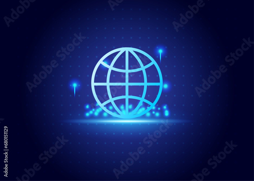 stock market futurist with blue and black color background