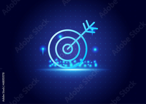 stock market futurist with blue and black color background