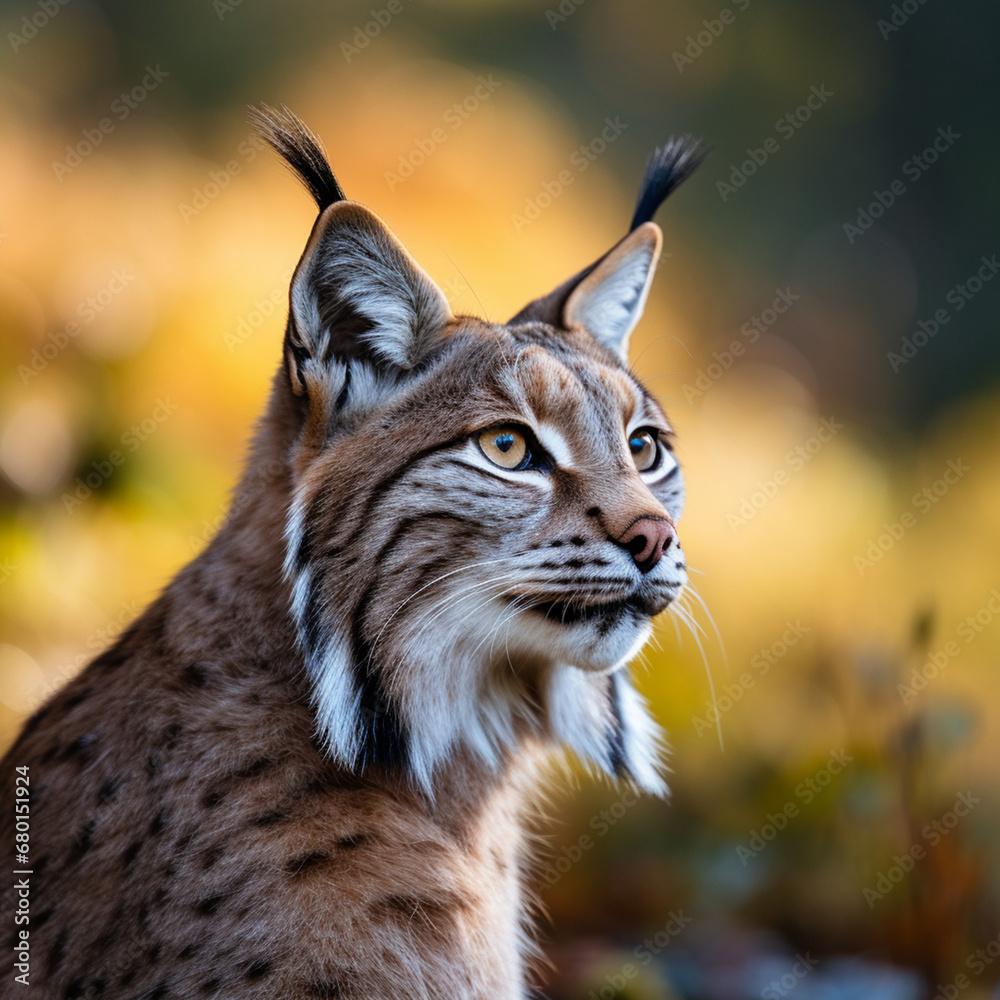 Obraz premium Balkan lynx, professional shot, wallpapers, 8k, film photography created with Generative Ai