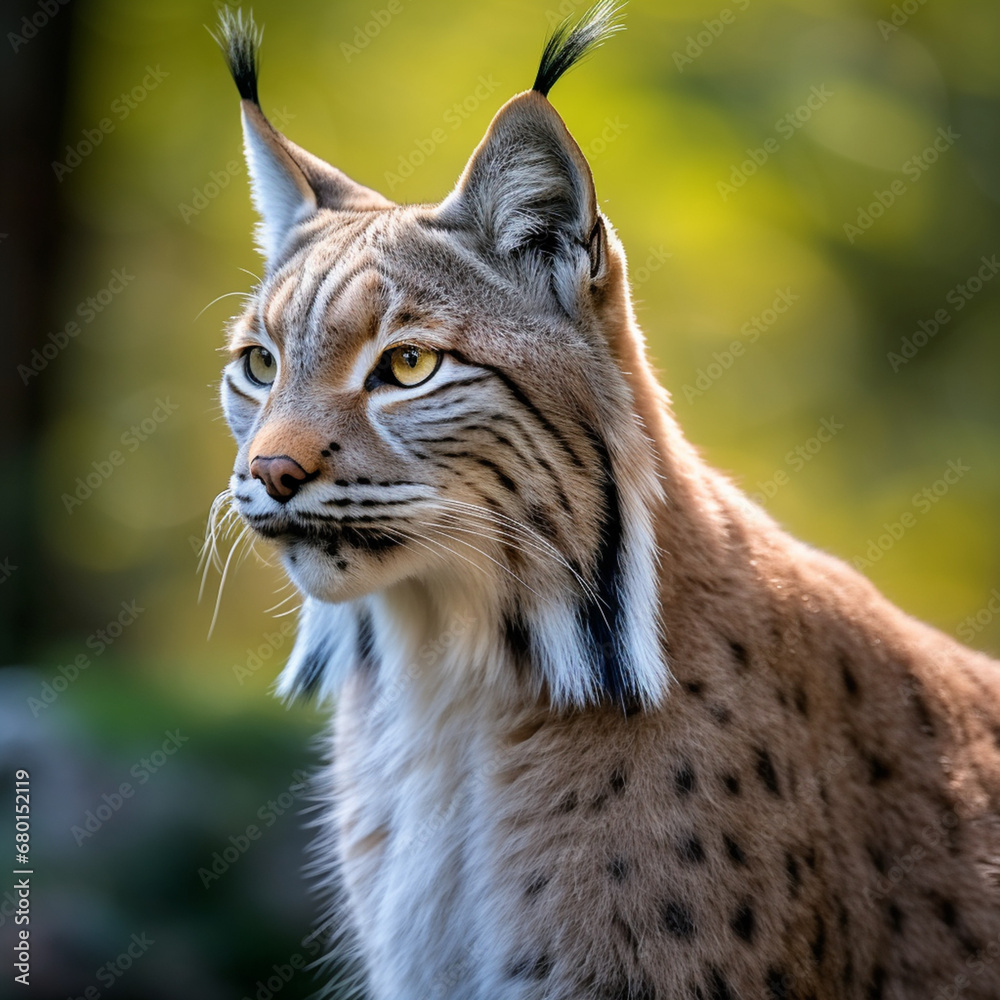 Obraz premium Balkan lynx, professional shot, wallpapers, 8k, film photography created with Generative Ai