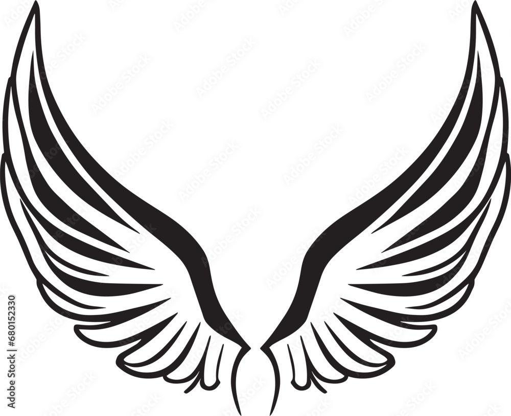 Obraz premium 悪魔の翼のシルエット_04,Generative AI 