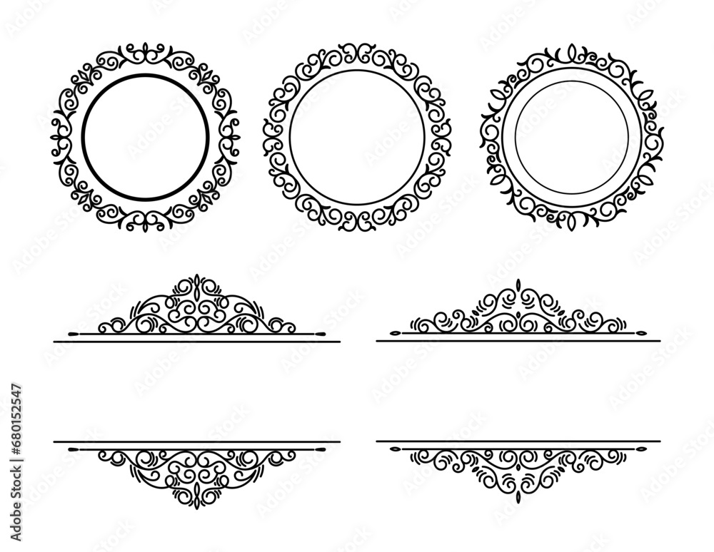 Vintage ornamental logo collection