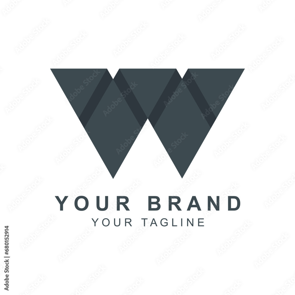 Modern abstract simple Letter W logo with Creative Modern Trendy Typography Modern abstract simple Letter W logo with Creative Modern Trendy Typography