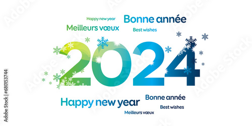 2024 Bonne Annee Bleu vert