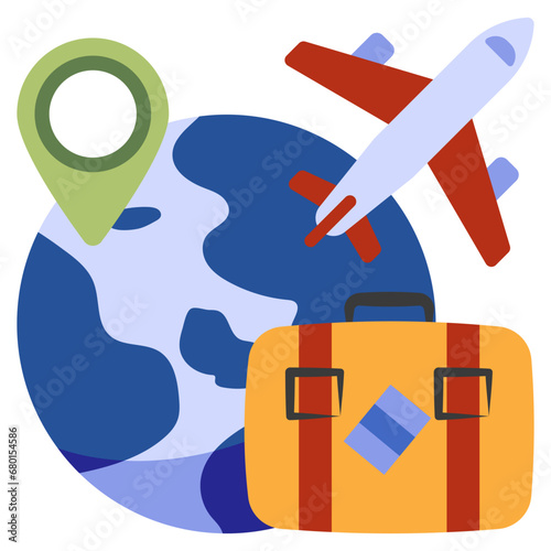 Premium download icon of global travel 


