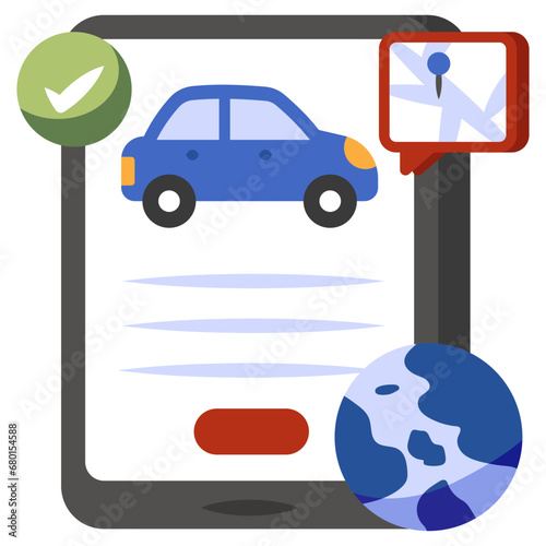 Vector design of mobile car booking 

