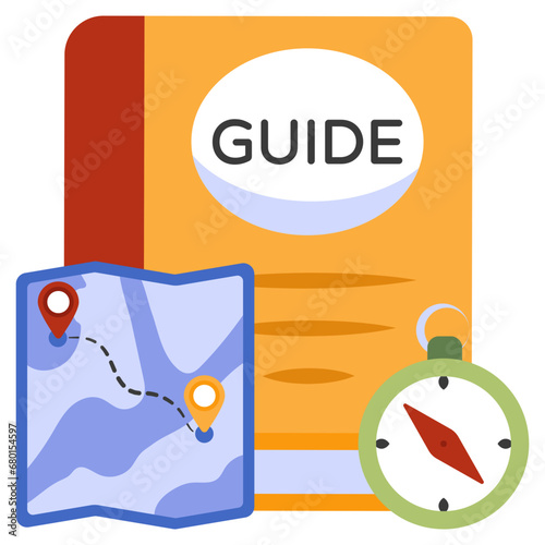 A creative design icon of guidebook 

