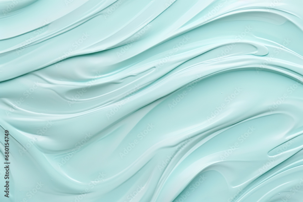 Fototapeta premium cream texture on pastel blue background, illustration for product presentation template, copy space. Ai generative