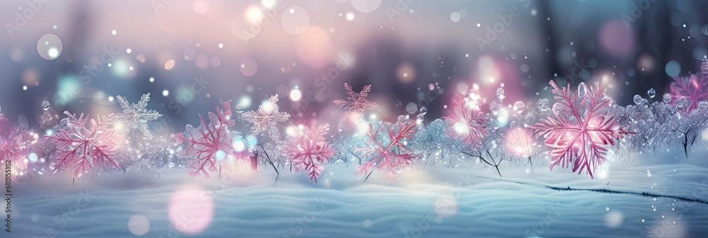 snowflake background with glimmering lights