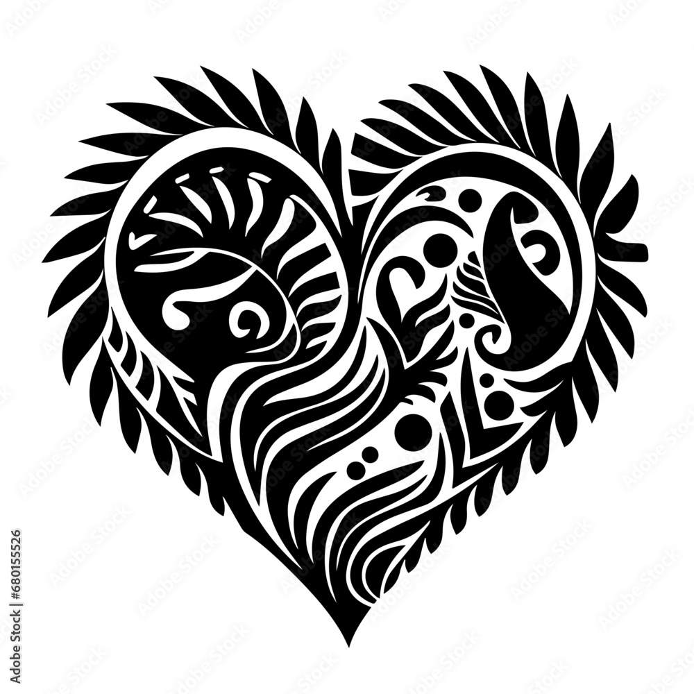 Heartfelt Embrace: Romantic Heart Vector - An Artistic Expression of Love in a Stylish and Decorative Design Heartfelt Embrace: Romantic Heart Vector - An Artistic Expression of Love in a Stylish and Decorative Design