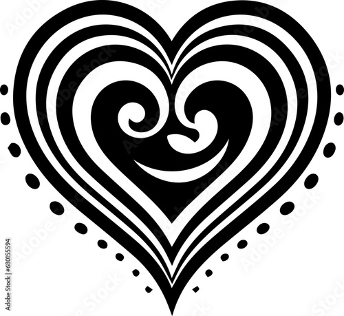 Heartfelt Embrace: Romantic Heart Vector - An Artistic Expression of Love in a Stylish and Decorative Design