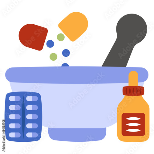 Modern design icon of pestle mortar

