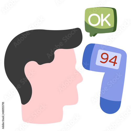Editable design icon of temperature check

