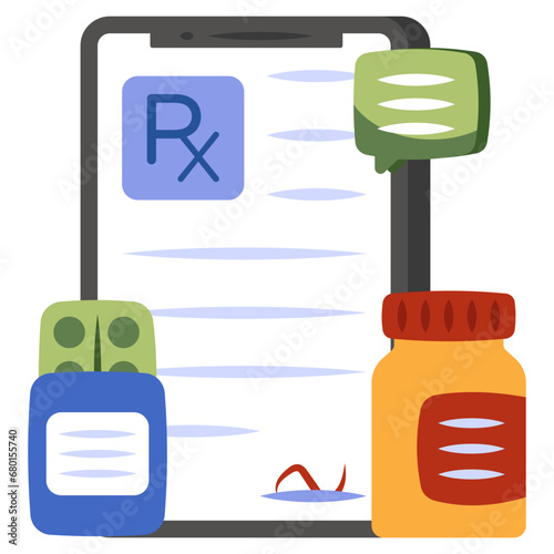 Trendy design icon of prescription, mobile rx vector 

