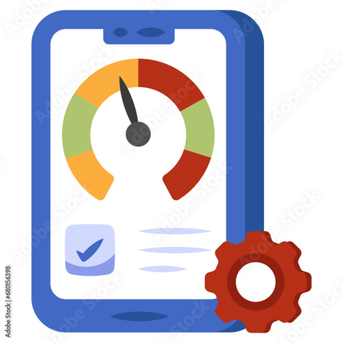 Modern design icon of mobile speed optimization 

