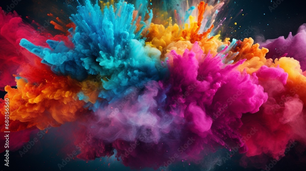 explosion of colored powder I wish you a joyful Holi festival of colors. explosion of colored powder I wish you a joyful Holi festival of colors.