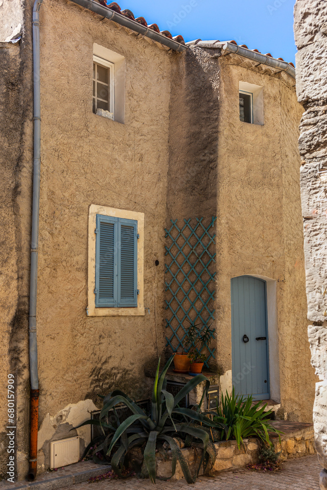 A colorful alley in the village of Le Castellet in south of France