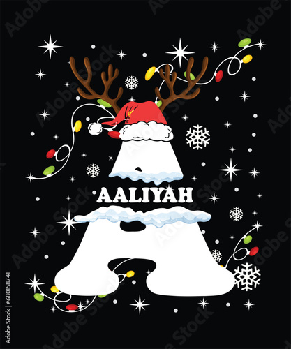 Awesome Christmas girl name t-shirt design