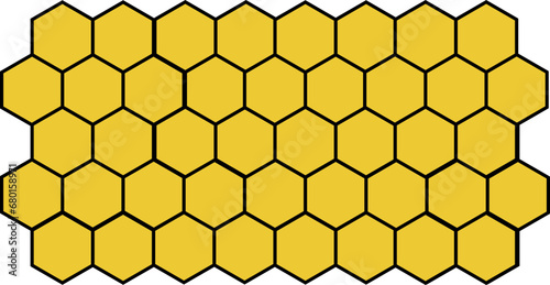 Sunny Hexagons: Vibrant Yellow Honeycomb Vector – Geometric Patterns and Organic Beauty in Nature-Inspired Design