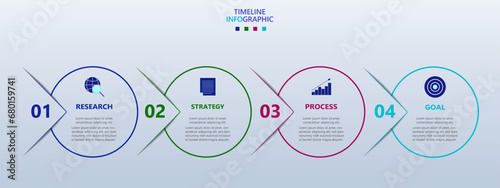Infographic template for business. Modern Timeline infograph with 4 steps.