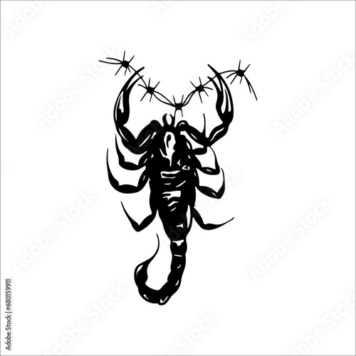 vector illustration of black scorpion